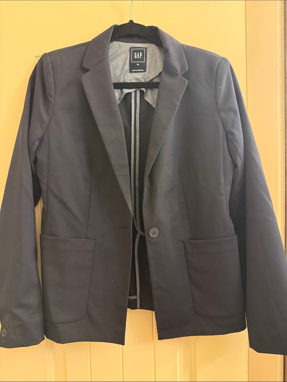 GAP Navy Single-Button Notch Lapel Blazer S6